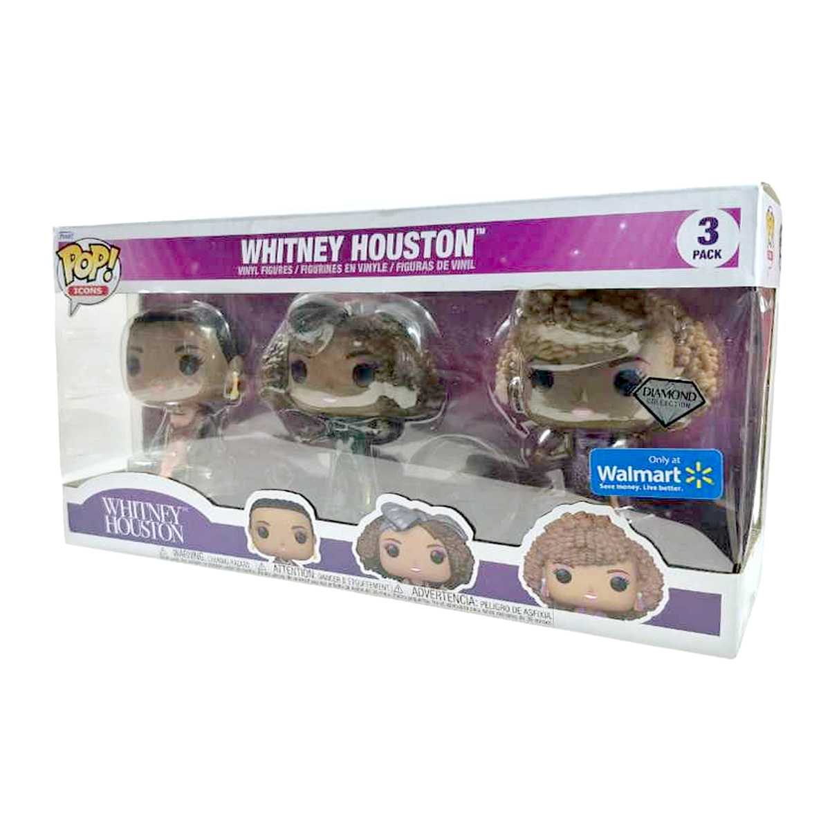 Funko Pop! Icons Whitney Houston 3 Pack Diamond ORIGINAL