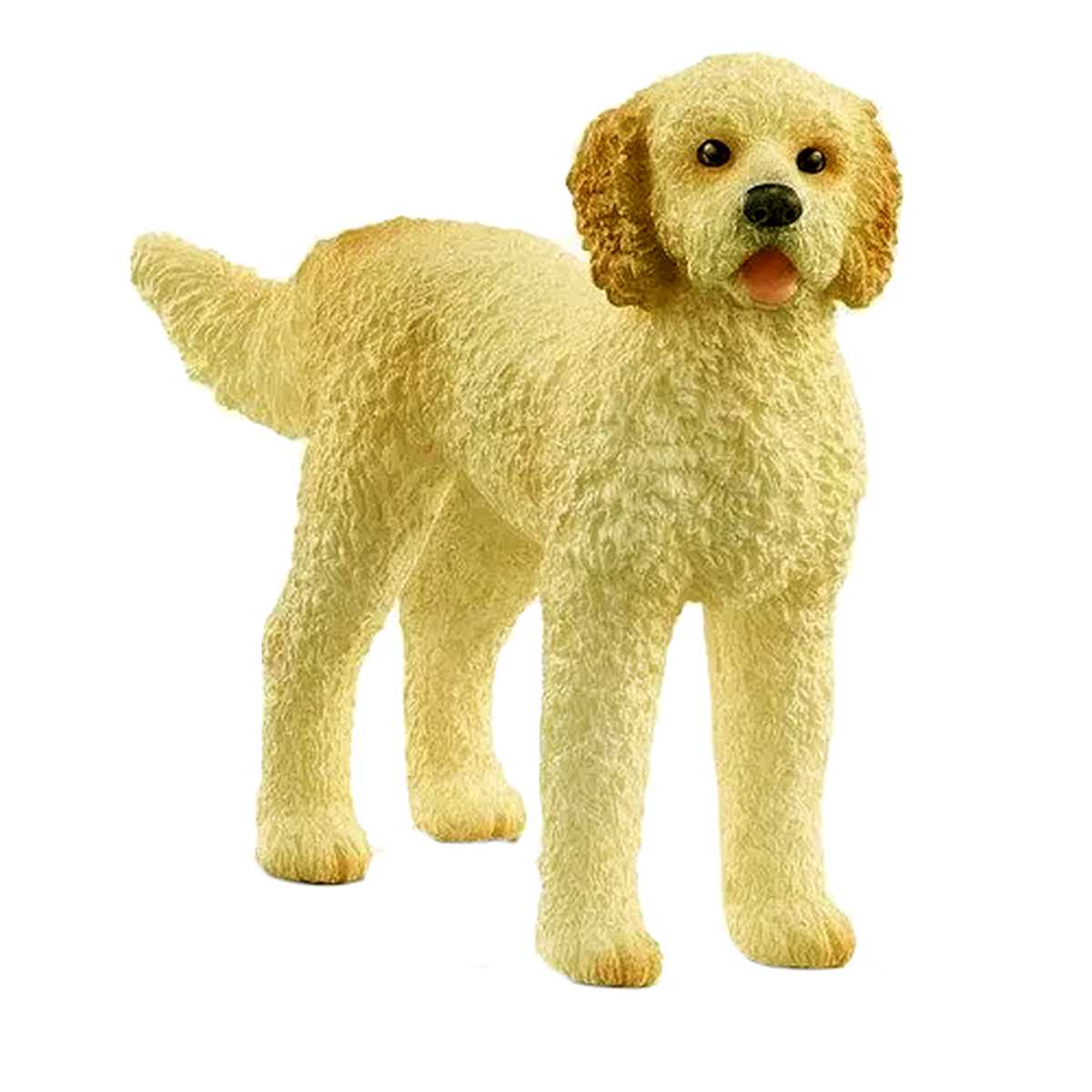 Miniatura realista de cão Goldenpoodle cachorro Goldendoodle Schleich 13939