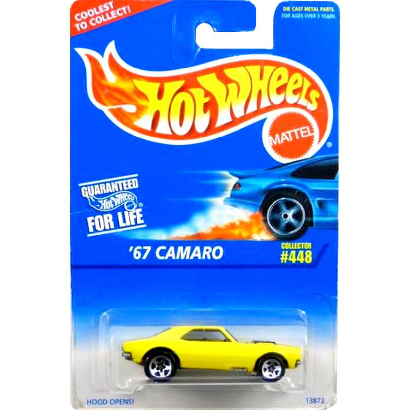 1996 Hot Wheels 1967 Chevrolet Camaro escala 1/64 Collector #448 13872