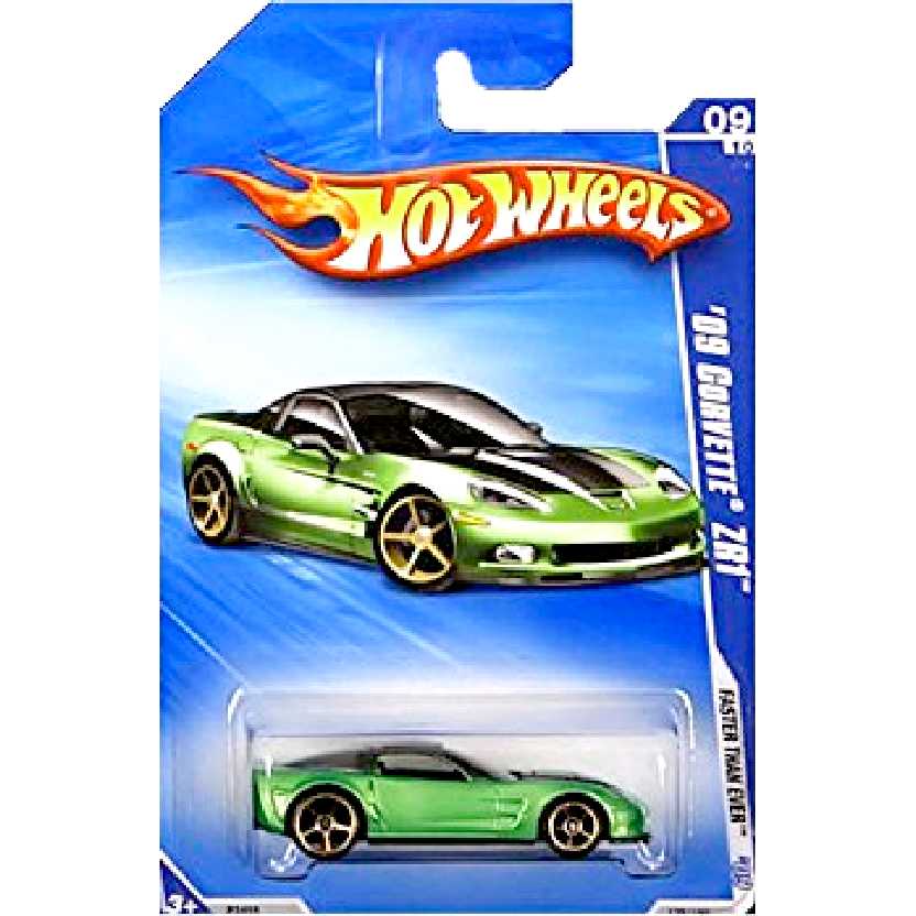 2009 Hot Wheels 09 Corvette ZR1 verde escala 1/64 P2455 série 09/10 135/166