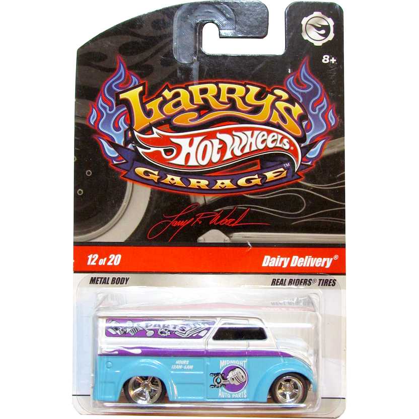 2009 Hot Wheels Larrys Garage Dairy Delivery N9056 12/20 escala 1/64 com pneus de borracha