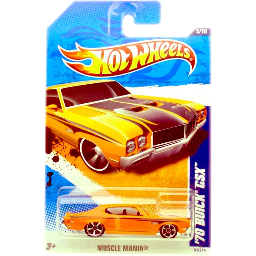 2010 Hot Wheels 70 Buick GSX laranja R7508 series5/10 91/214 escala 1/64