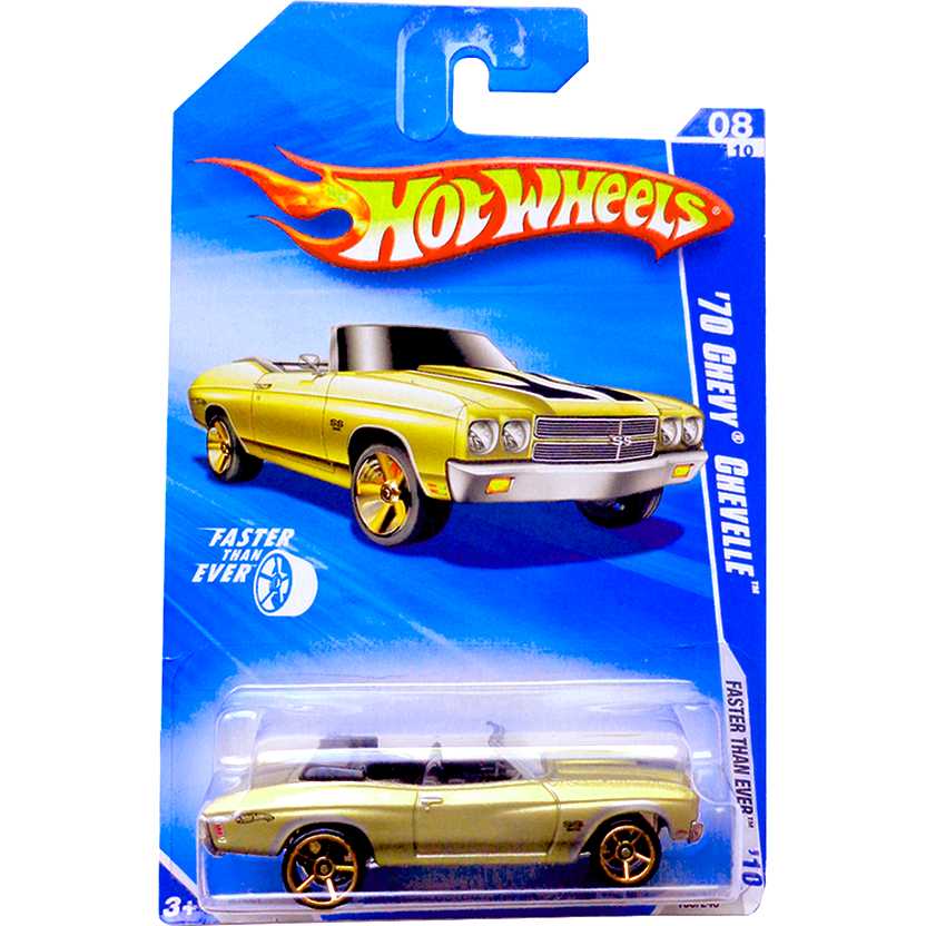 2010 Hot Wheels 70 Chevy Chevelle dourado R7561 series 08/10 136/240 escala 1/64