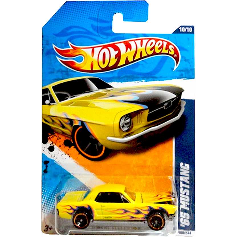 2011 Hot Wheels 65 Mustang amarelo V5222 series 100/244 escala 1/64