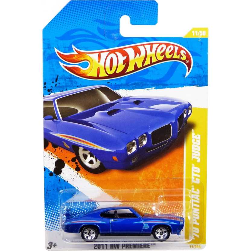 2011 Hot Wheels 70 Pontiac GTO Judge azul V0013 series 11/244 escala 1/64