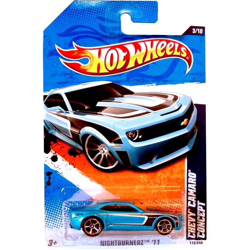 2011 Hot Wheels Chevy Camaro Concept azul escala 1/64 T9820 3/10 113/244