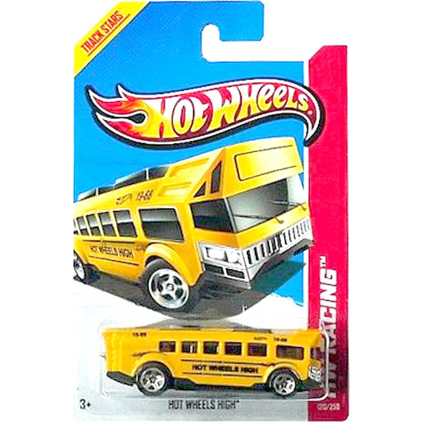 2013 Hot Wheels High Bus amarelo X1655 series 120/250 escala 1/64