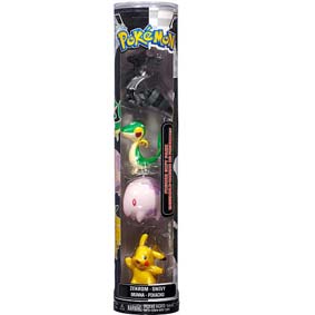 4 Bonecos Pokemon Zekrom, Grass Starter, Munna e Pikachu