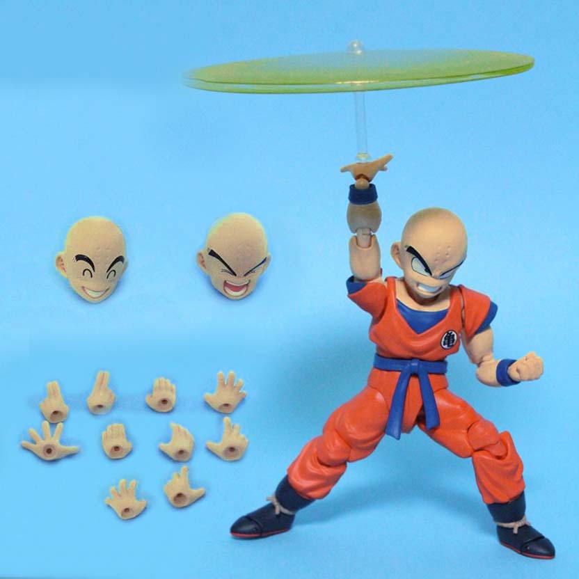 Boneco Action Figure Brinquedo Kuririn Kulilin Goku Articulado