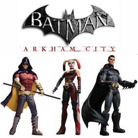 Batman Arkham City 3 bonecos de coleção DC Direct (série 1)