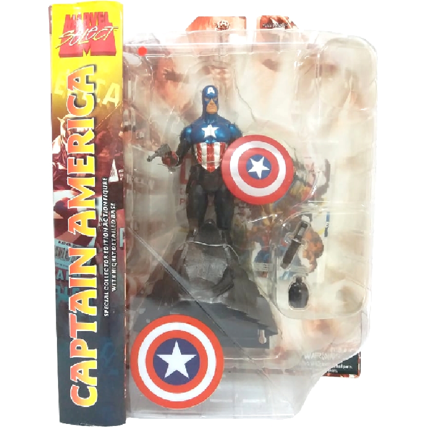 Boneco Capitão América Bonecos Marvel Select Comics Captain America Diamond Select