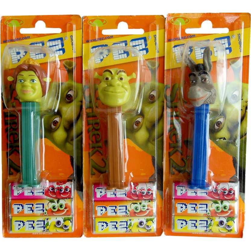 Boneco Dispenser Para Balas Pez Shrek, Fiona e o Burro (filme Shrek 2 - 2004)