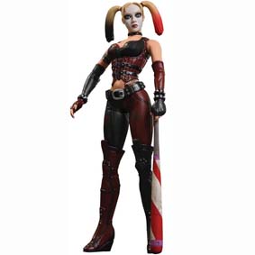  Bonecos Batman Arkham City DC Direct :: Boneca da Harley Quinn (aberto)