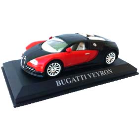 Bugatti Veyron escala 1/43 (pneus de borracha) com caixa de acrílico