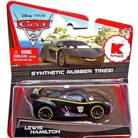 Carros 2 Lewis Hamilton - Coleção Cars II Mattel com pneu de borracha (KMART)