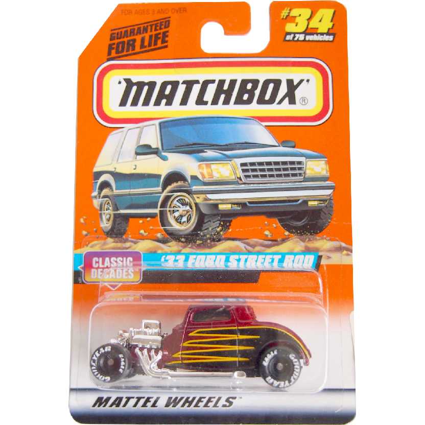 Coleção 1988 Matchbox 33 Ford Street Rod #34 33834 escala 1/64