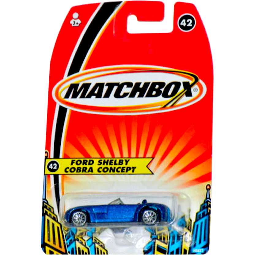 Coleção 2005 Matchbox Ford Shelby Cobra Concept número 42 H5837 escala 1/64