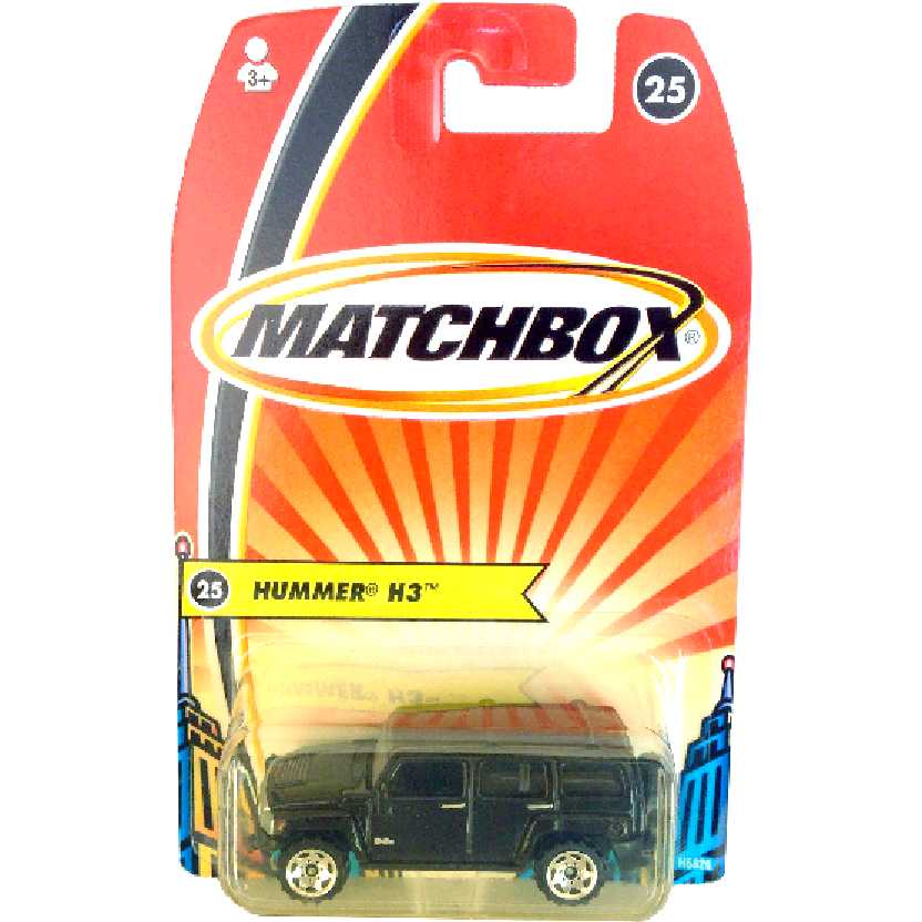 Coleção 2005 Matchbox Hummer H3 preto #25 H5826 escala 1/64