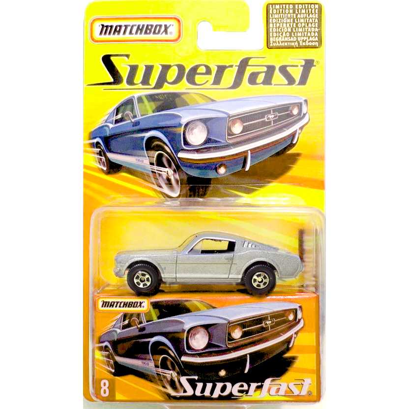 Coleção 2005 Matchbox Superfast 1965 Mustang GT #8 H7782 escala 1/64