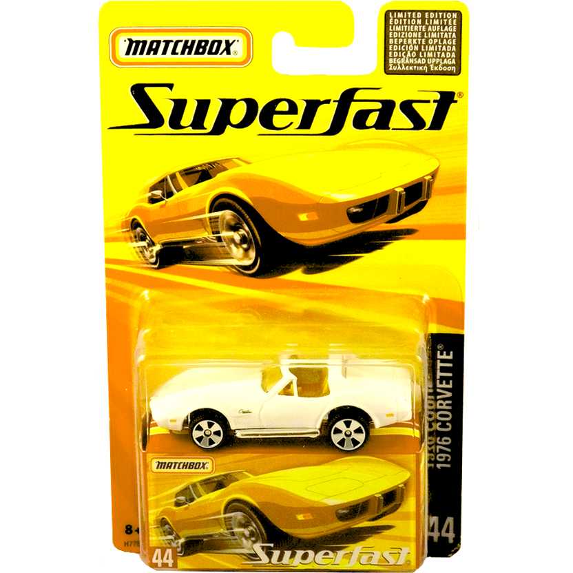 Coleção 2005 Matchbox Superfast 1976 Corvette #44 H7758 escala 1/64