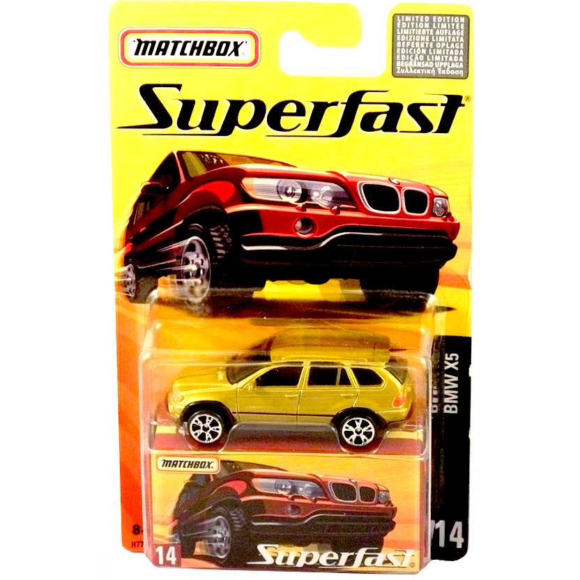 Coleção 2005 Matchbox Superfast BMW X5 #14 H7748 escala 1/64
