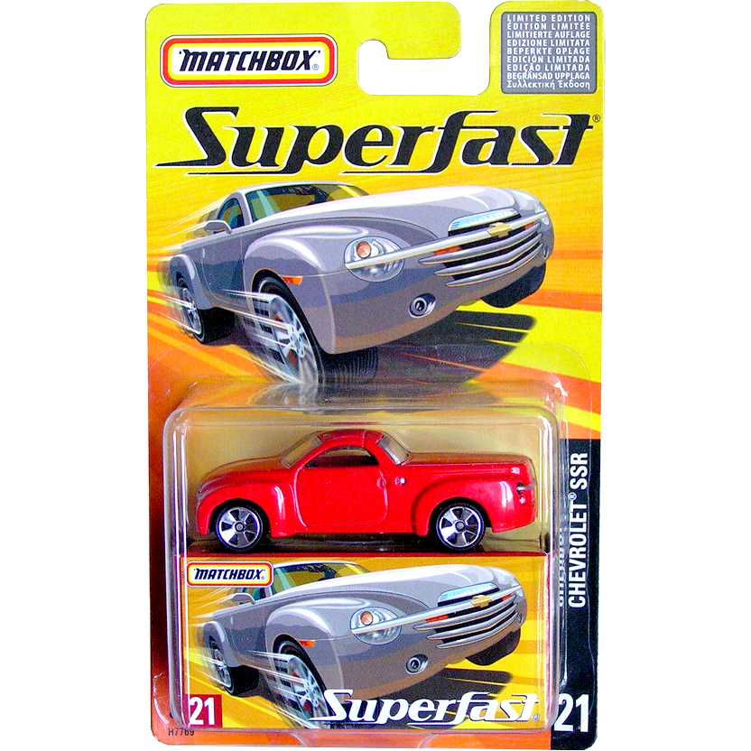 Coleção 2005 Matchbox Superfast Chevrolet SSR vermelho #21 H7769 escala 1/64