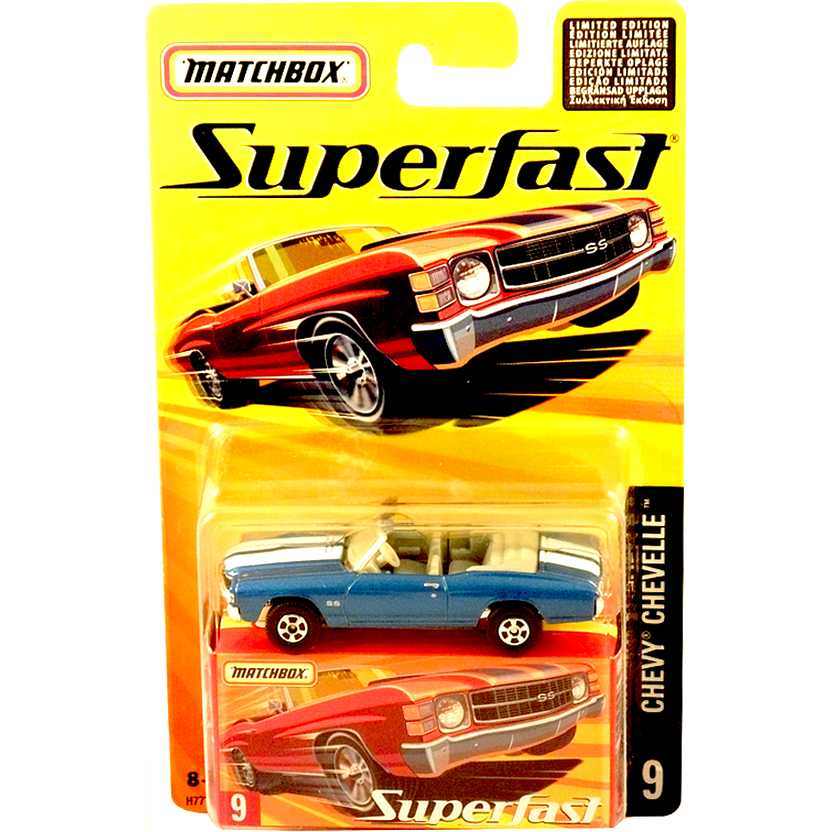 Coleção 2005 Matchbox Superfast Chevy Chevelle #9 H7772 escala 1/64