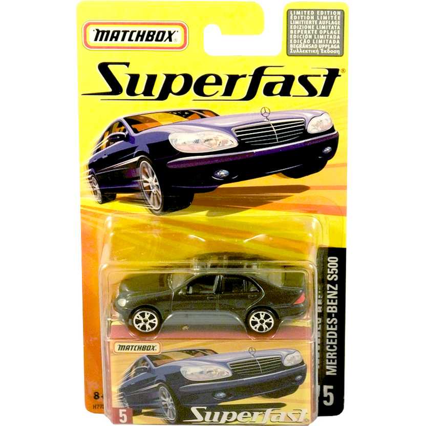 Coleção 2005 Matchbox Superfast Mercedes-Benz S500 #5 H7738 escala 1/64