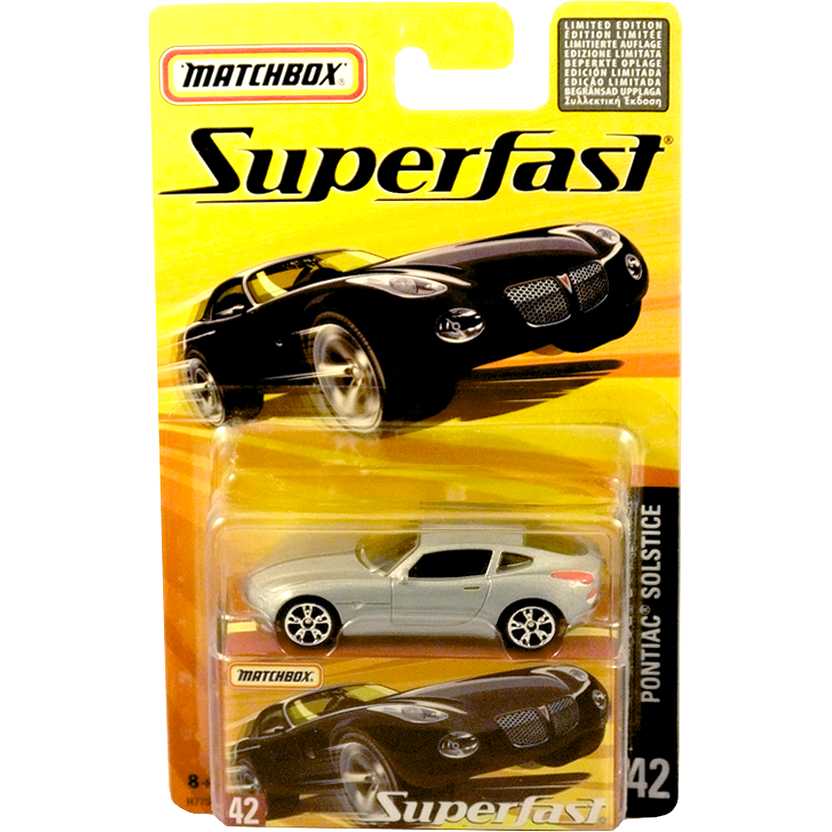 Coleção 2005 Matchbox Superfast Pontiac Solstice #42 H7754 escala 1/64