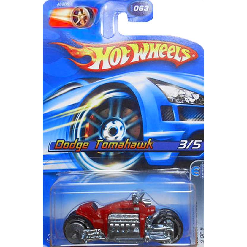 Coleção 2006 Hot Wheels Dodge Tomahawk vermelho J3389 series 063 escala 1/64