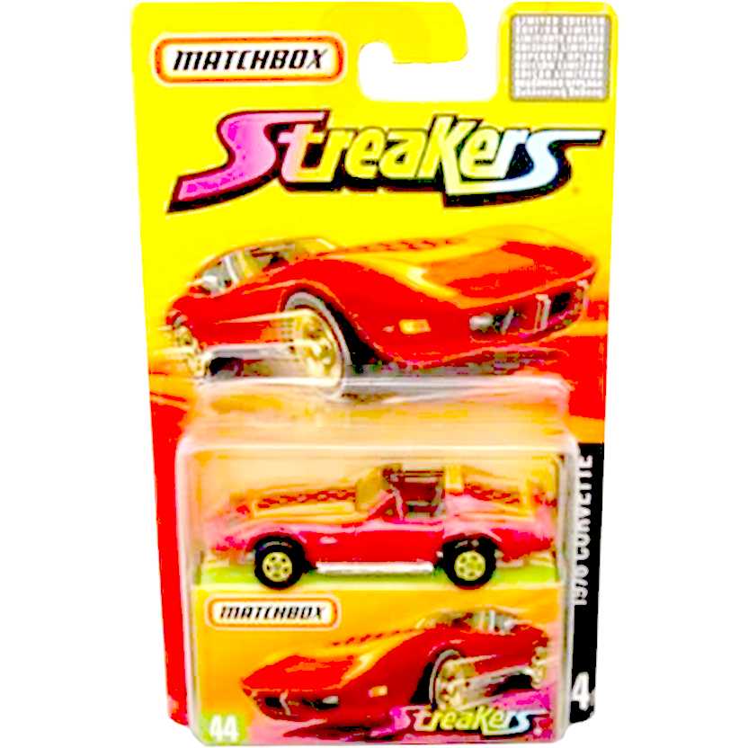 Coleção 2006 Matchbox Streakers 1976 Corvette #44 J6593 escala 1/64