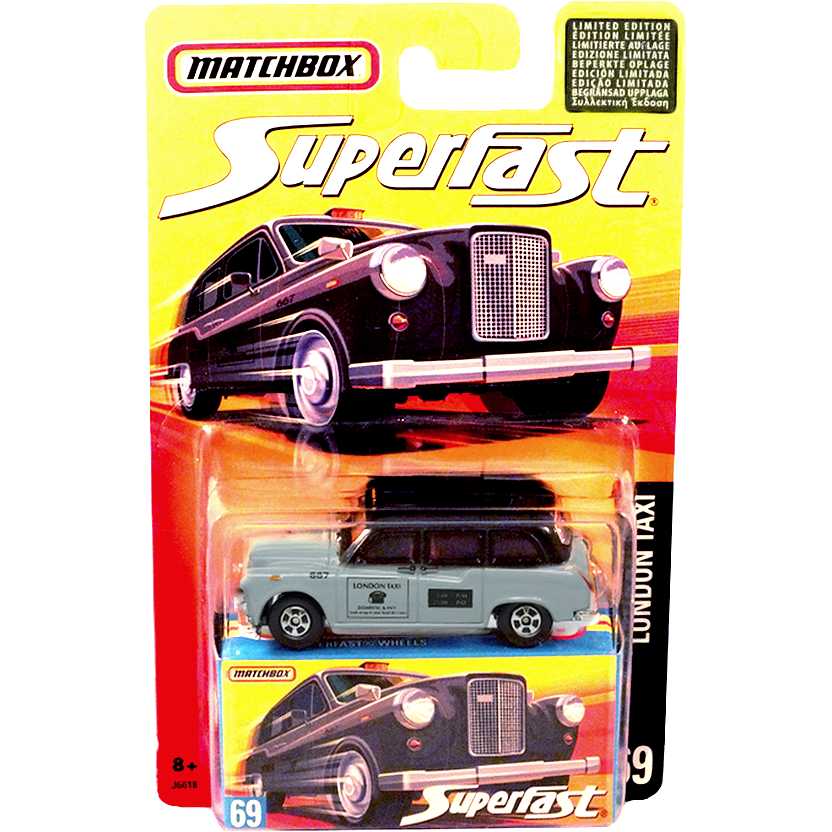 Coleção 2006 Matchbox Superfast London Taxi #69 J6618 escala 1/64