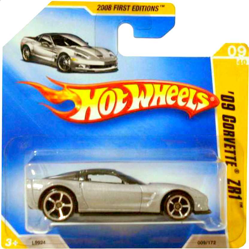 Coleção 2008 Hot Wheels 09 Corvette ZR1 prata series 09/40 009/172 L9924 escala 1/64
