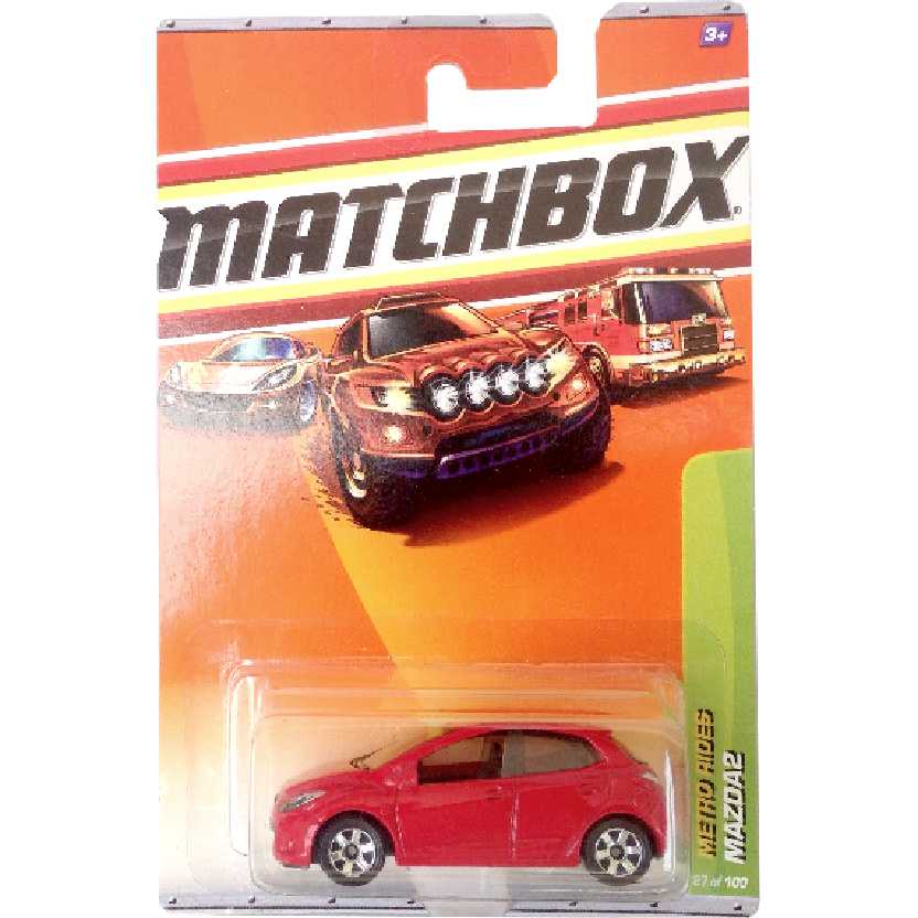 Coleção 2010 Matchbox Mazda 2 vermelho 27/100 R4957 escala 1/64 Raridade