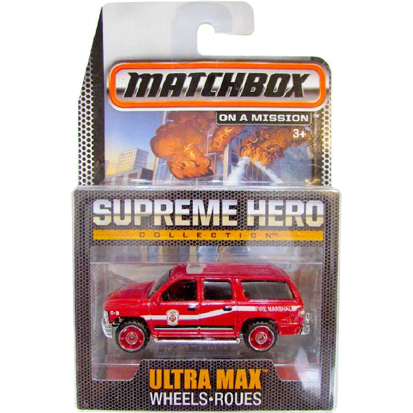 Coleção Bombeiros Matchbox Supreme Hero 2000 Chevrolet Suburban CGG04 escala 1/64