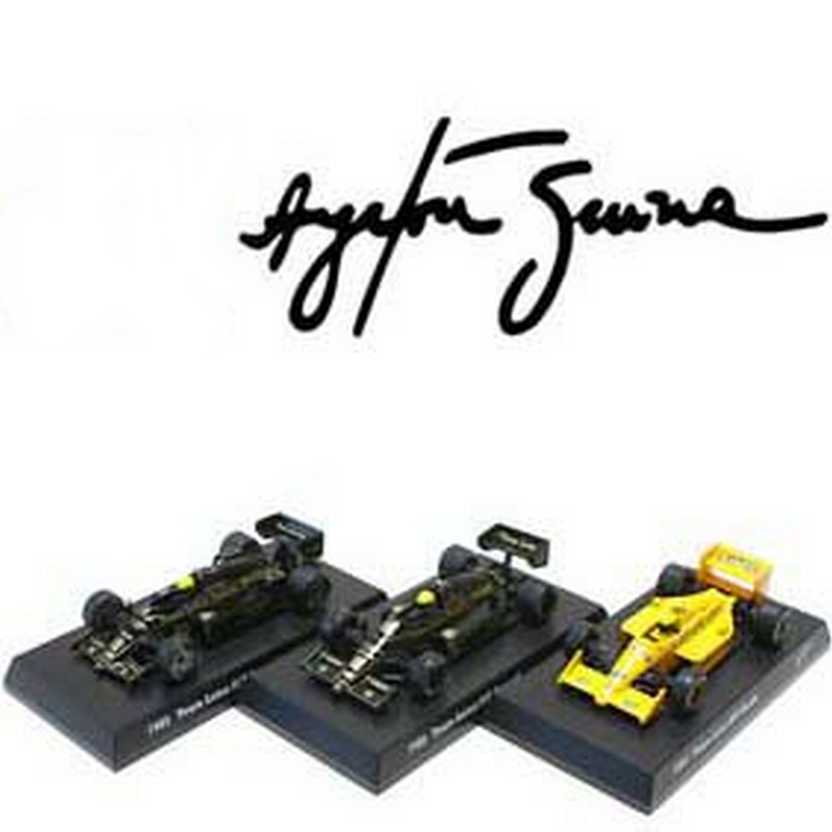 Coleção de 3 Lotus F1 do Ayrton Senna Collection Kyosho escala 1/64