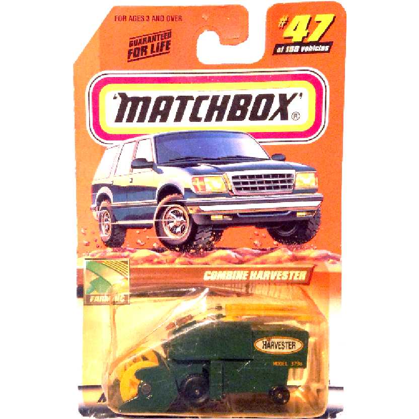Coleção Matchbox 2000 Colheitadeira Combine Harvester series 47/100 96334 escala 1/64
