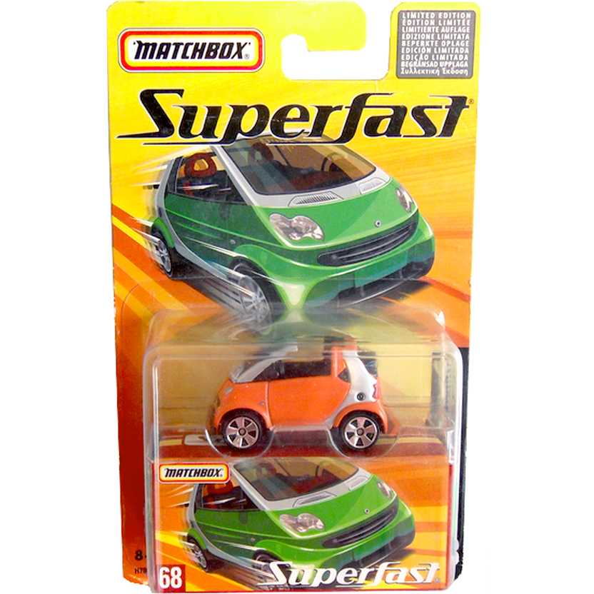 Coleção Matchbox 2005 Superfast Smart Fortwo Cabrio #68 H7804 escala 1/64
