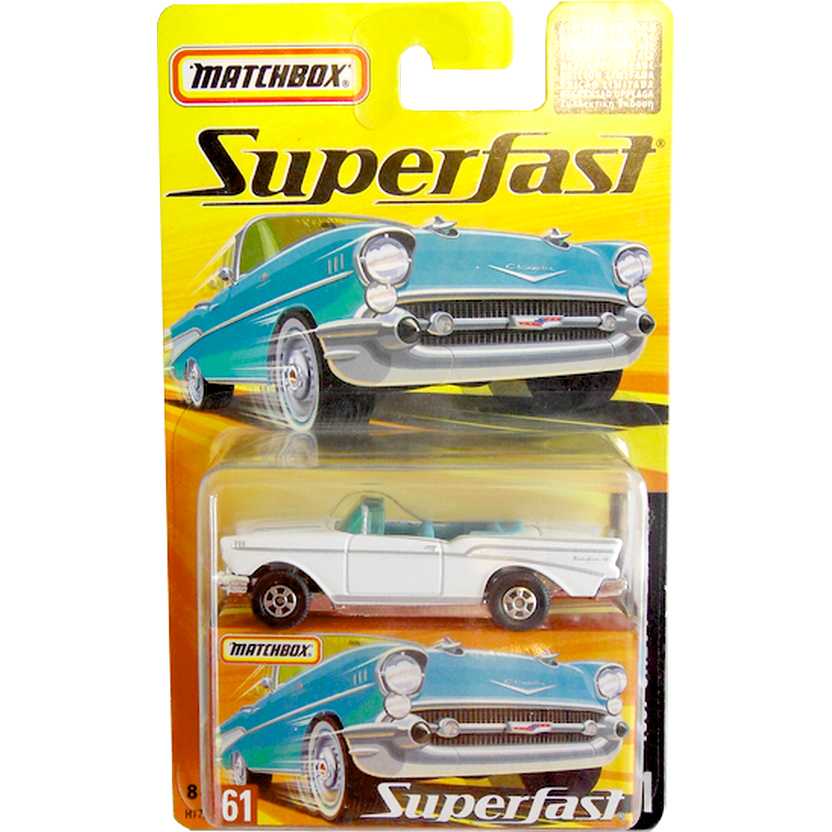 Coleção Matchbox Superfast 2005 1957 Chevy Bel Air #61 H7788 escala 1/64