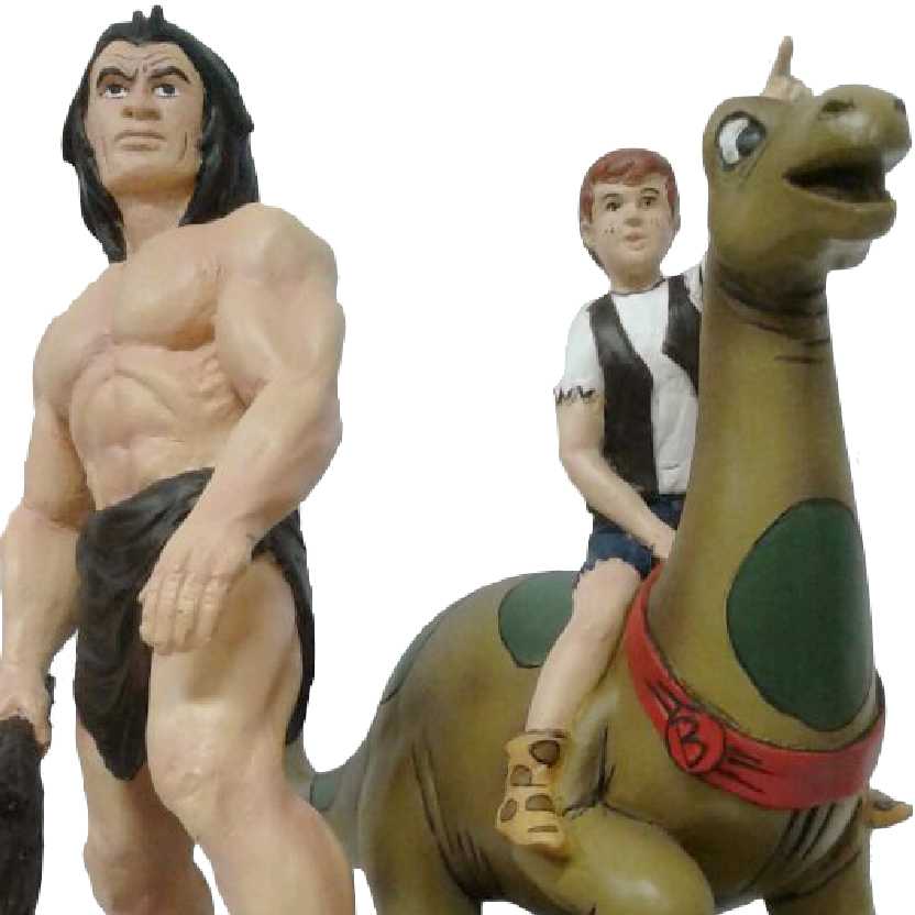 Dino Boy e o Vale Perdido (Dino Boy + Ugh + Bronty) diorama de resina