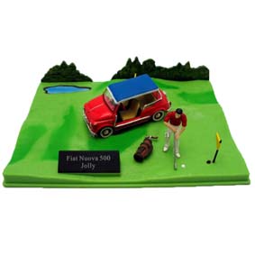 Diorama Fiat Nuova 500 Jolly Golf 