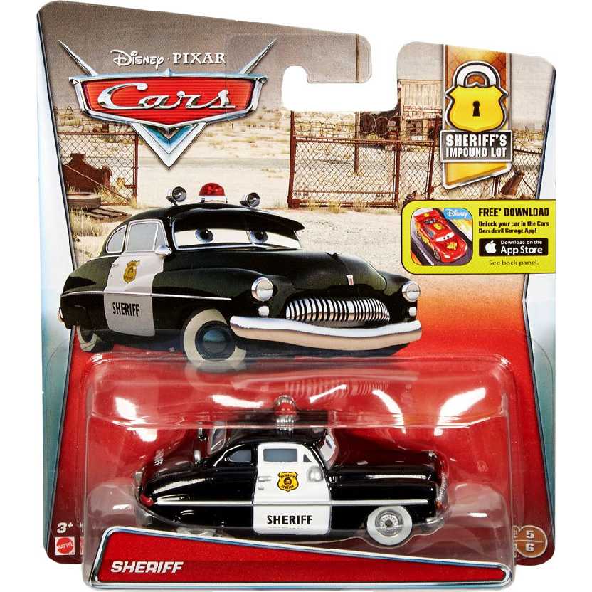 Disney Pixar Carros Sheriff Cars Sheriffs Impound Lot diecast escala 1/55 número 5/6
