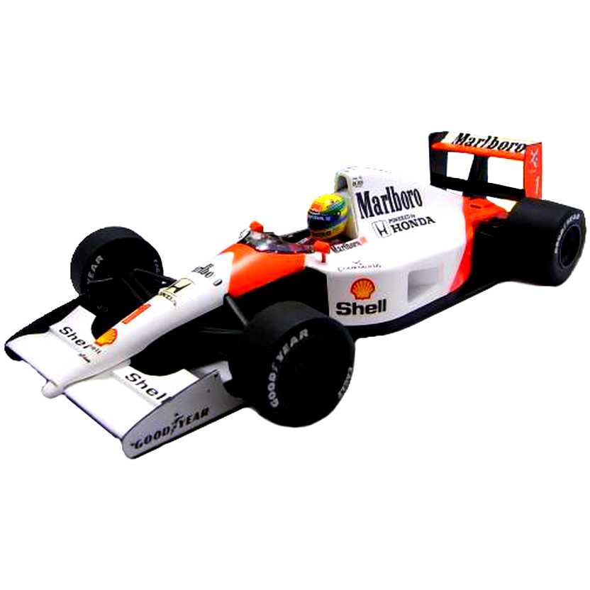 F1 do Tricampeão Mundial Ayrton Senna McLaren Honda MP4-6 (1991) Minichamps escala 1/18 