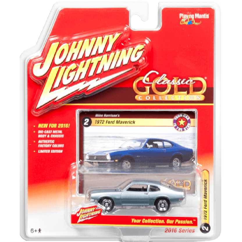 Ford Maverick cinza metálico (1972) marca Johnny Lightning escala 1/64