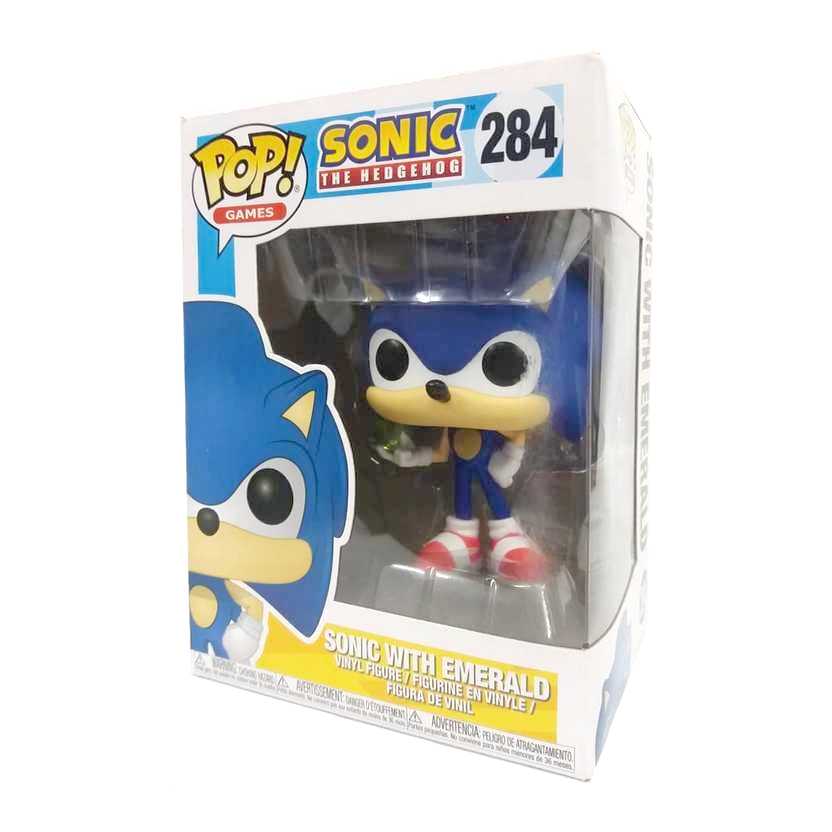 Boneco Sonic The Hedgehog Emerald Pop Funko 284 - Sonic The