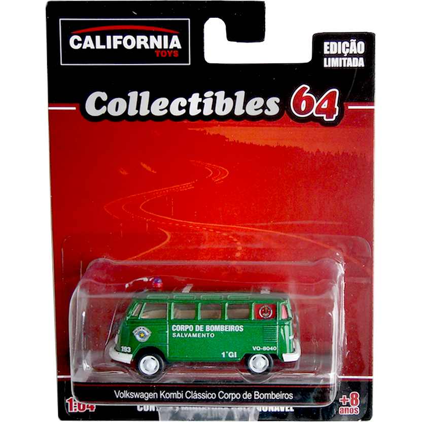 Green Machine VW Kombi Corpo de Bombeiros California Toys Collectibles series 2 escala 1/64