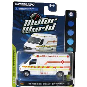 Greenlight 1/64 Miniatura Mercedes Benz Sprinter Van Air Motor World R4 96040