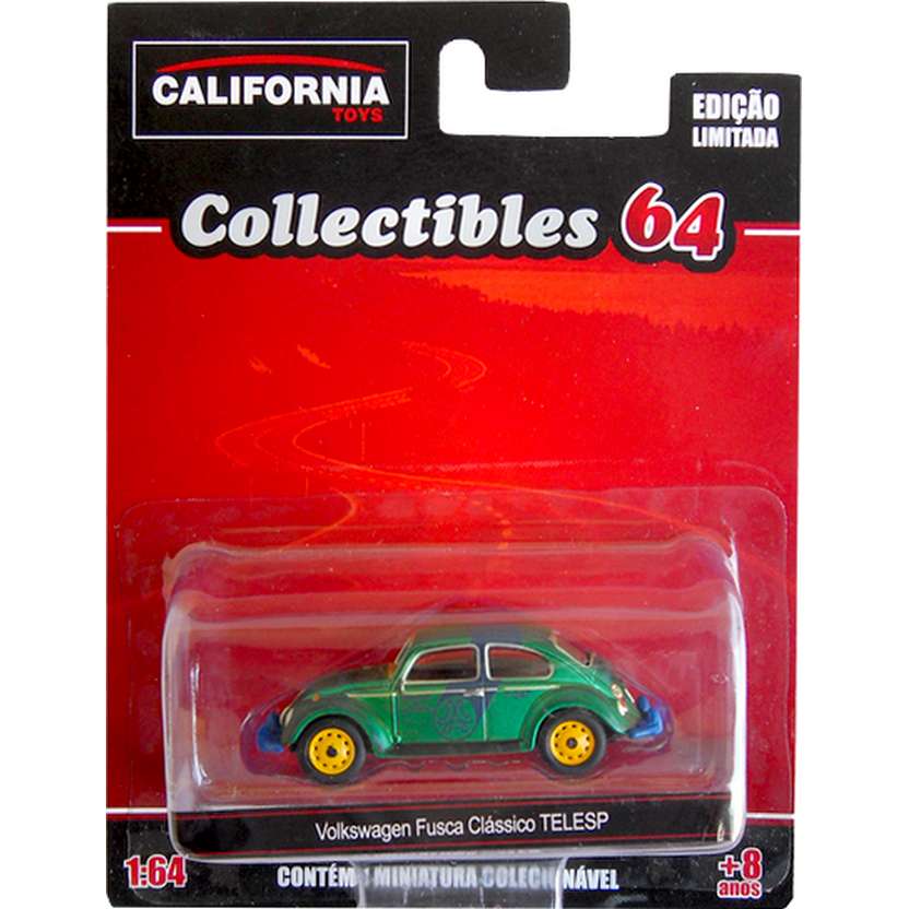 Greenlight Green Machine VW Fusca clássico da TELESP California Toys series 2 escala 1/64