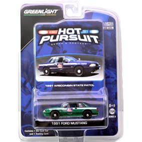 Greenlight Green Machines 1991 Ford Mustang Wisconsin State Patrol R4 42610