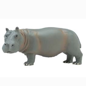Hipopótamo adulto  pintado a mão